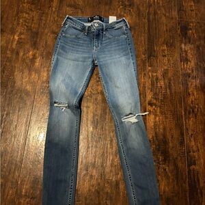 Hollister Light Blue Distressed Skinny Jeans